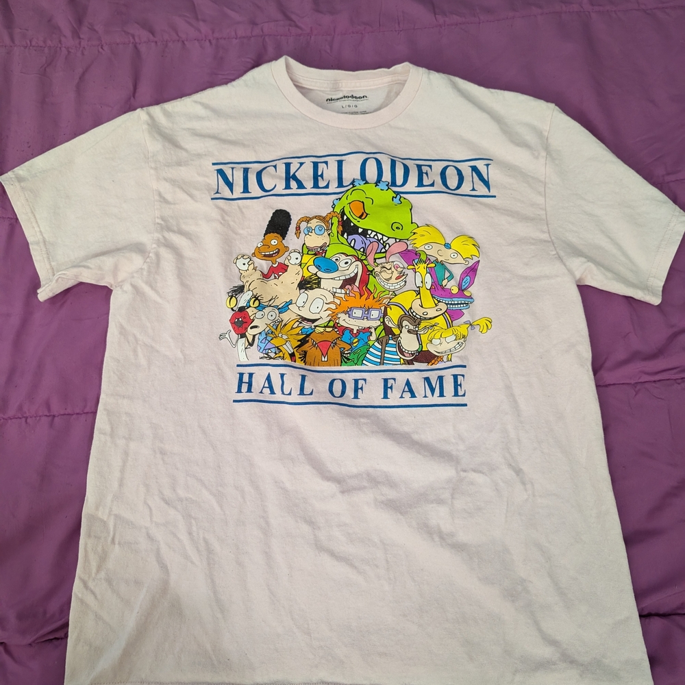 Nickelodeon Hall of Fame White T-Shirt with Colorful Characters